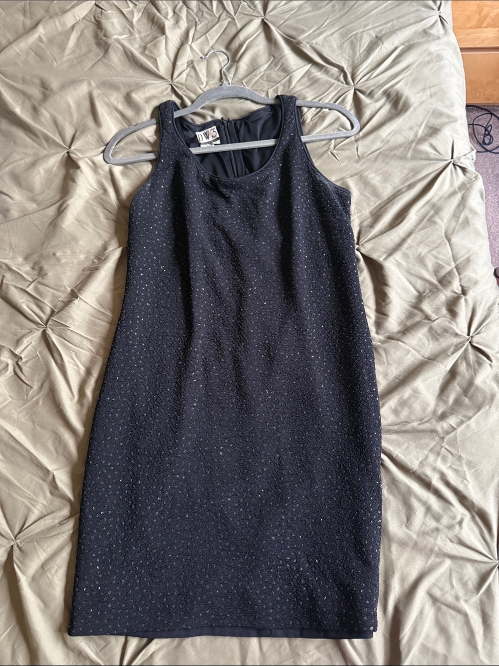 Sleeveless Black Sparkle Midi Dress